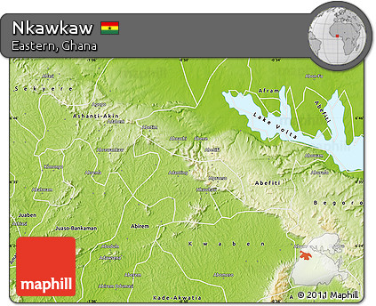 Physical Map of Nkawkaw
