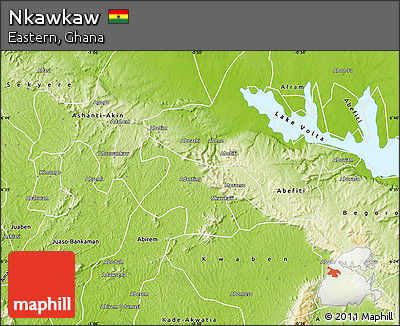 Physical Map of Nkawkaw