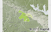 Physical Map of Nkawkaw, semi-desaturated