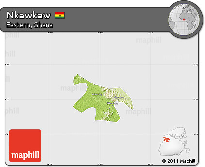 Physical Map of Nkawkaw, single color outside