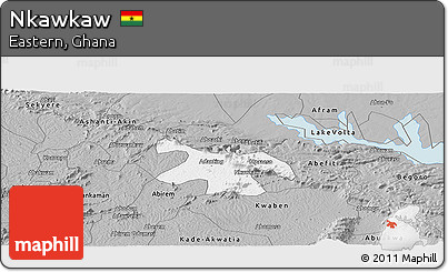 Gray Panoramic Map of Nkawkaw