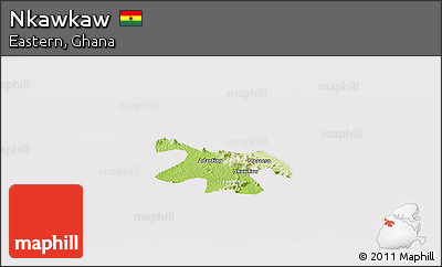 Physical Panoramic Map of Nkawkaw, cropped outside