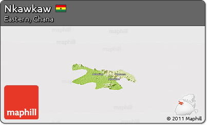 Physical Panoramic Map of Nkawkaw, cropped outside
