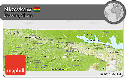 Physical Panoramic Map of Nkawkaw