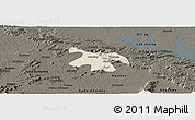 Shaded Relief Panoramic Map of Nkawkaw, darken