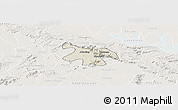 Shaded Relief Panoramic Map of Nkawkaw, lighten