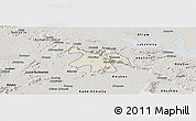 Shaded Relief Panoramic Map of Nkawkaw, semi-desaturated