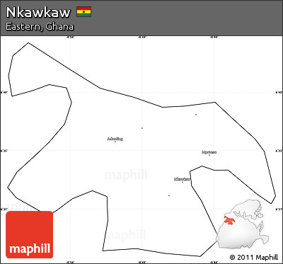 Blank Simple Map of Nkawkaw, cropped outside
