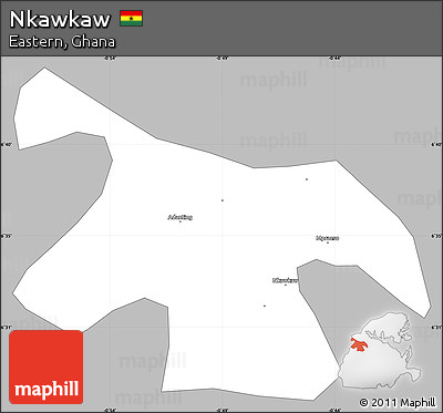 Gray Simple Map of Nkawkaw, single color outside