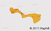 Political 3D Map of Yilo-Krobo-Osudoku, single color outside