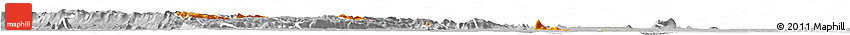 Political Horizon Map of Yilo-Krobo-Osudoku, lighten, desaturated