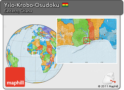 Political Location Map of Yilo-Krobo-Osudoku