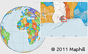 Political Location Map of Yilo-Krobo-Osudoku, highlighted country, highlighted parent region