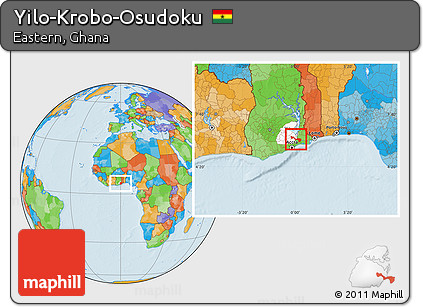 Political Location Map of Yilo-Krobo-Osudoku, highlighted parent region