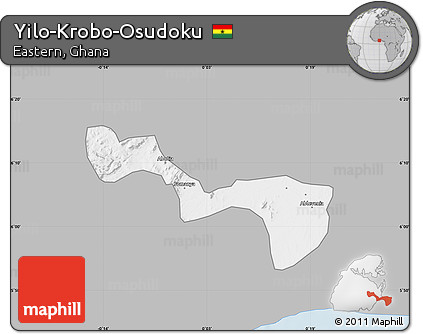 Gray Map of Yilo-Krobo-Osudoku, single color outside