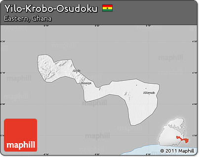 Gray Map of Yilo-Krobo-Osudoku, single color outside
