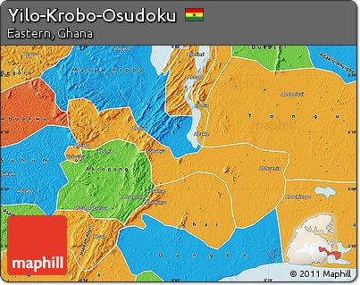 Political Map of Yilo-Krobo-Osudoku