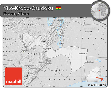 Silver Style Map of Yilo-Krobo-Osudoku