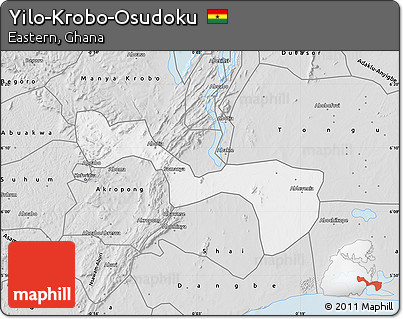 Silver Style Map of Yilo-Krobo-Osudoku