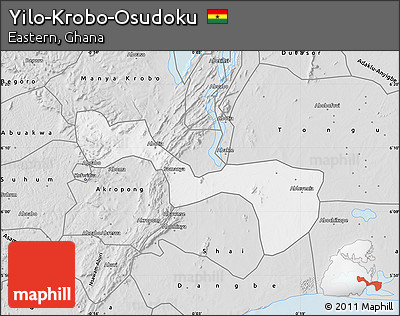 Silver Style Map of Yilo-Krobo-Osudoku