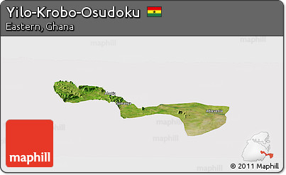 Satellite Panoramic Map of Yilo-Krobo-Osudoku, cropped outside