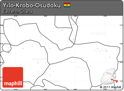 Blank Simple Map of Yilo-Krobo-Osudoku, no labels