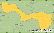 Savanna Style Simple Map of Yilo-Krobo-Osudoku