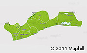 Physical 3D Map of Greater Accra, cropped outside
