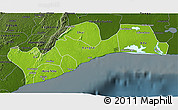 Physical 3D Map of Greater Accra, darken
