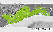 Physical 3D Map of Greater Accra, desaturated