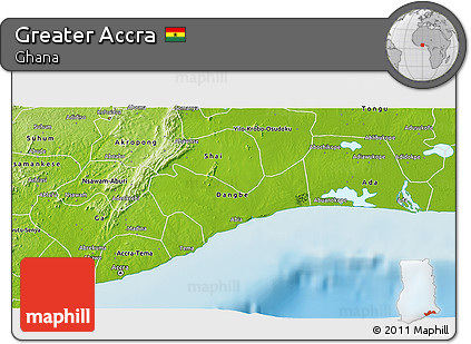 Physical 3D Map of Greater Accra