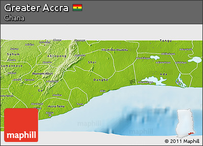 Physical 3D Map of Greater Accra