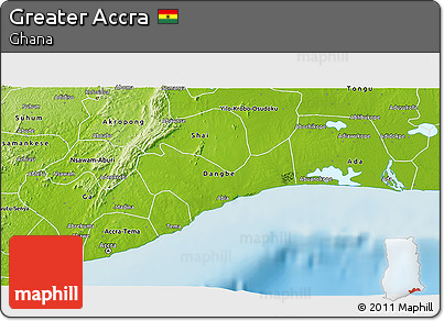 Physical 3D Map of Greater Accra