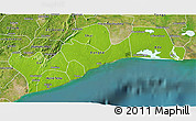 Physical 3D Map of Greater Accra, satellite outside