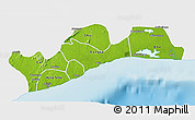 Physical 3D Map of Greater Accra, single color outside