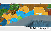 Political 3D Map of Greater Accra, darken