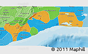 Political 3D Map of Greater Accra, political shades outside