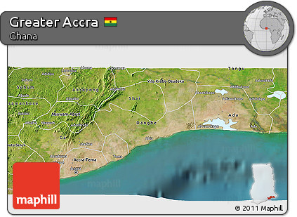 Satellite 3D Map of Greater Accra