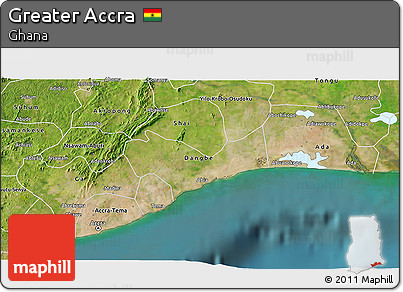 Satellite 3D Map of Greater Accra