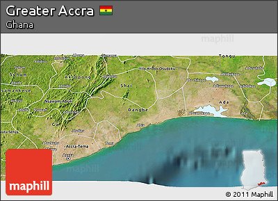 Satellite 3D Map of Greater Accra