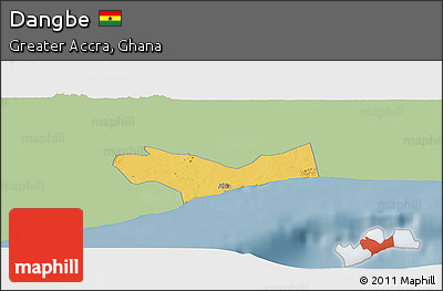 Savanna Style Panoramic Map of Dangbe, single color outside