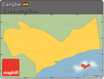 Savanna Style Simple Map of Dangbe, single color outside