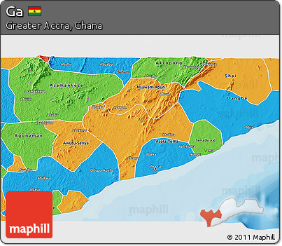 Political 3D Map of Ga