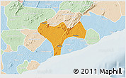 Political 3D Map of Ga, lighten