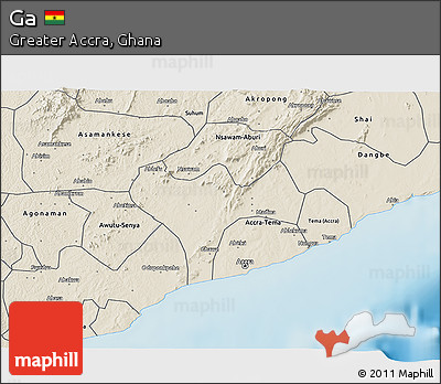 Shaded Relief 3D Map of Ga