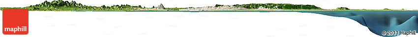 Shaded Relief Horizon Map of Ga, satellite outside