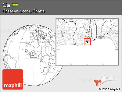 Blank Location Map of Ga, highlighted parent region