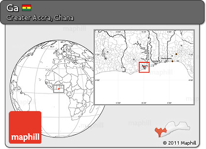 Blank Location Map of Ga, highlighted parent region