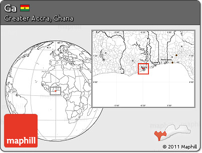 Blank Location Map of Ga, highlighted parent region