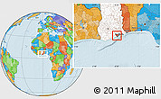 Political Location Map of Ga, highlighted country, highlighted parent region